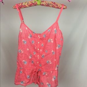 A&F Pink Floral Linen Top